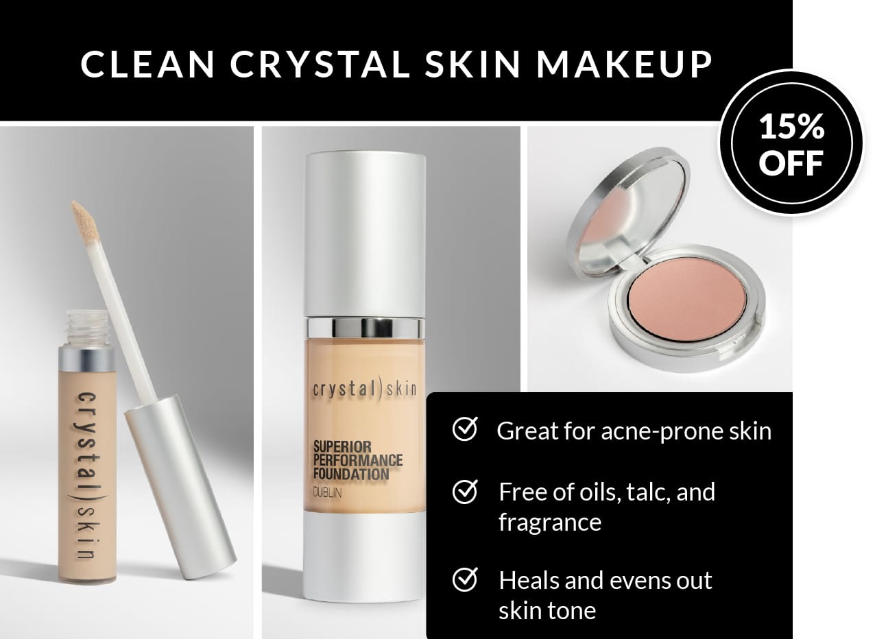 Crystal Skin Products | Kaysville UT | Save 15% on the Clean Acne Prone Makeup Line.
