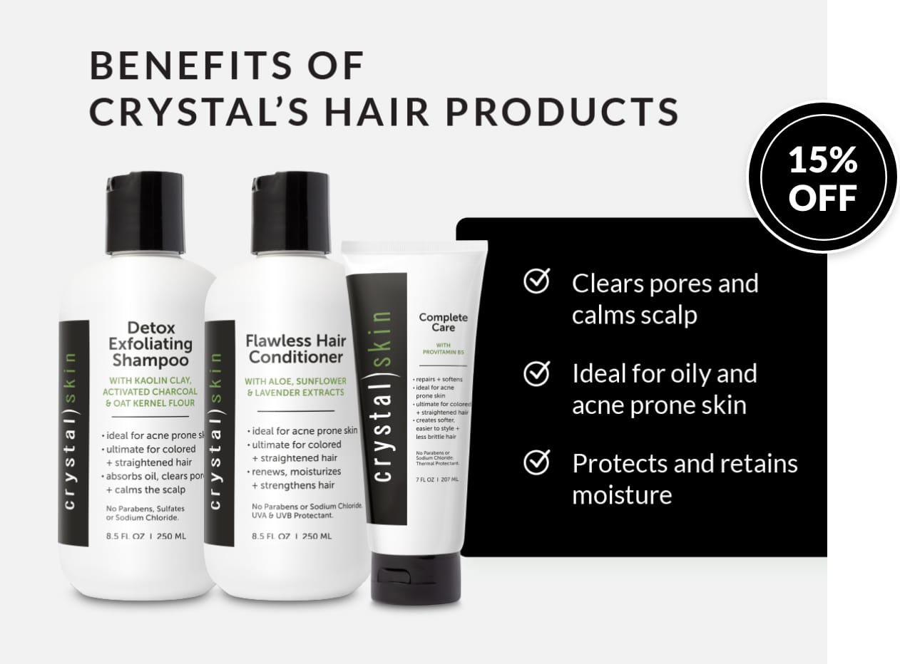 Crystal Skin Care | 15% off with code: HAIR